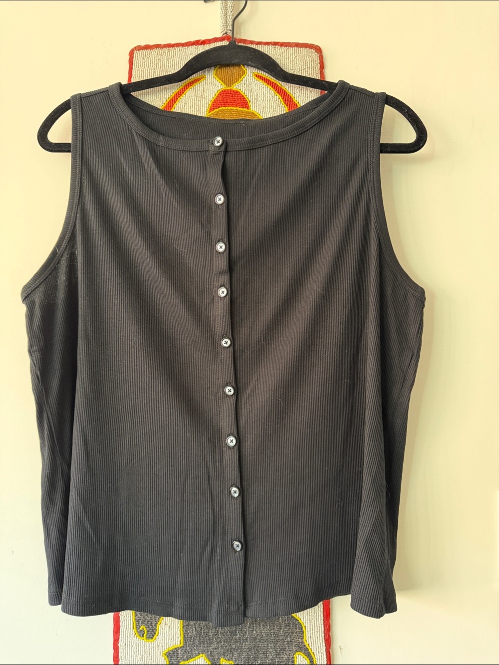 “A New Day” cute black Ribbed soft shirt
